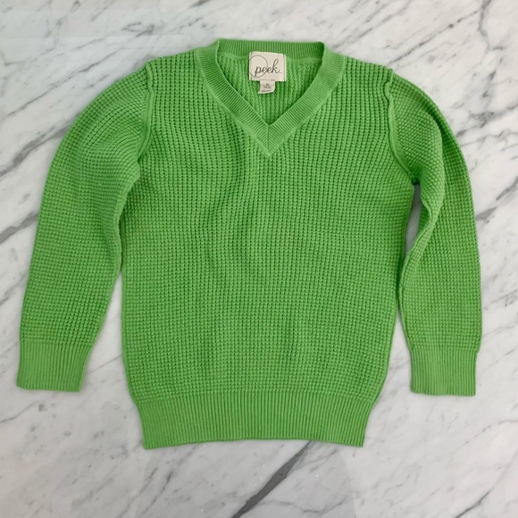 Peek Waffle Knit Green Sweater - Picture 2 of 7